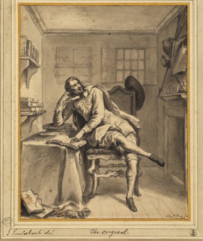 Don Kişot çalışma odasında by John Vanderbanck