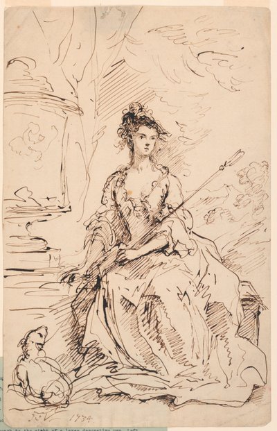 Bir Çoban Olarak Bir Hanımefendinin Portresi (Peg Woffington?) by John Vanderbank
