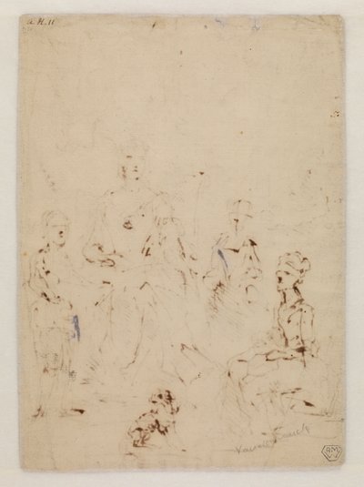 Bir aile portresi grubu için eskiz, by John Vanderbank