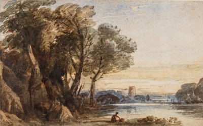Capriccio Manzara, c.1830 (kağıt üzerinde arap zamkı ile wc) by John Varley