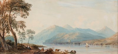 Glengary Loch, tarihi bilinmiyor (kağıt üzerine suluboya) by John Varley