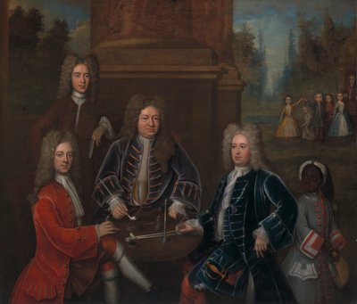 Elihu Yale, Aile Üyeleri ve Köleleştirilmiş Bir Çocukla by John Verelst