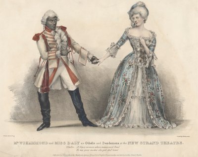 New Strand Theatre'da Othello ve Desdemona rolünde Bay WJ Hammond ve Bayan Daly by John W. Gear