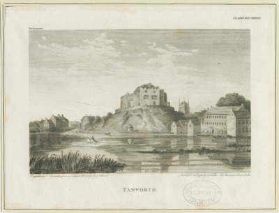 Tamworth Kalesi: gravür, nd [c 1798] by John Walker