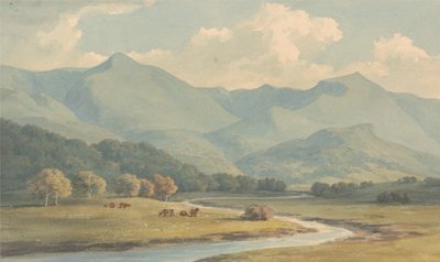 Carnedd Llewelyn ve Carnedd David, Carnarvonshire, Ogwen Nehrinin Ötesinde Göründü by John Warwick Smith