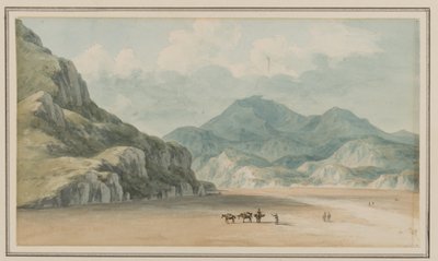 Penmorsa & Cynant, Merionethshire, 21 Temmuz 1795 (wc kağıt üzerinde) arasında geçiş yaparken, Fraeth Mawr Kumları üzerinde, Snowdon
