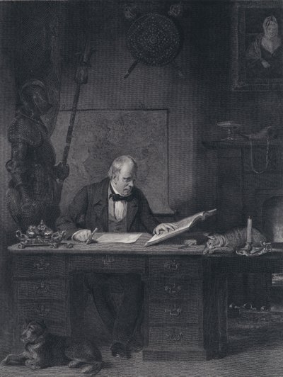 Sir Walter Scott Çalışmasında (gravür) by John Watson Gordon