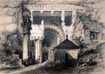 Karli, Büyük Chaitya Mağarası Girişi, 1845. by John Weale