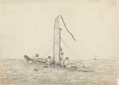 Otaheite'nin Yelkenli Kanosu by John Webber