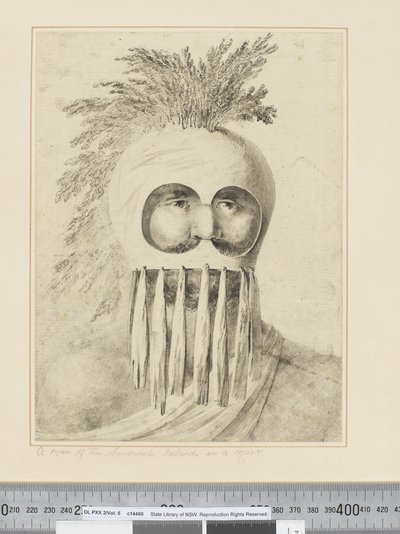 F.38 Maskeli Sandviç Adaları Adamı, c.1773-84 (suluboya) by John Webber