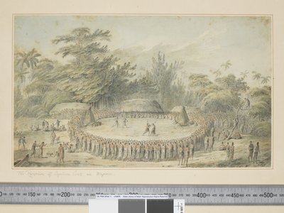 F.4 Kaptan Cook'un Hapaee'de Karşılanması, c.1773-84 (suluboya ve baskı gravürler) by John Webber