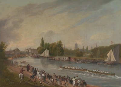 Isis Nehri Üzerinde Bir Tekne Yarışı, Oxford, 1822. by John Whessell