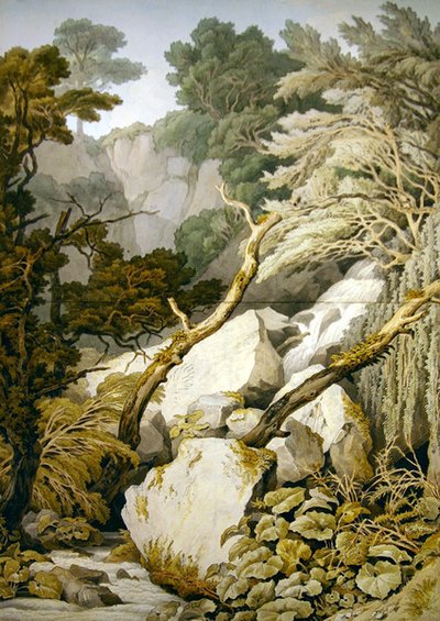 Chudleigh, Devon (kalem ve gri mürekkep ve kağıt üzerine kurşun kalem üzerine sulu boya) by John White Abbott