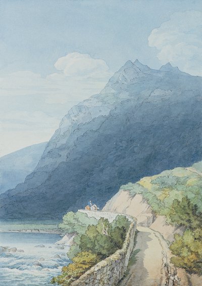 Dart at Holne Chase, Devon (wc, kalem ve mürekkep) by John White Abbott