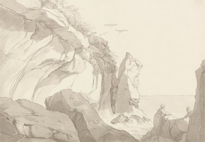 Exmouth, Devon Yakınındaki Warren: Deniz Kenarındaki Kayaların Üzerindeki Figürler by John White Abbott