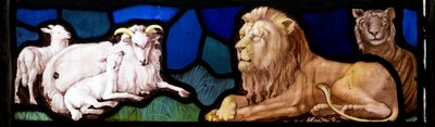 Kuzular ve Aslanlar, Te Deum, Doğu Penceresi, c.1888 (vitray) by John William Brown