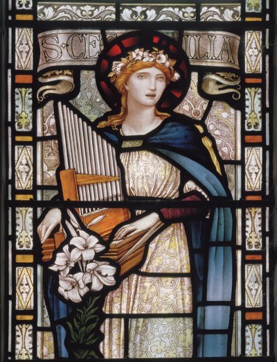 Aziz Cecilia, 1890 (vitray) by John William Brown
