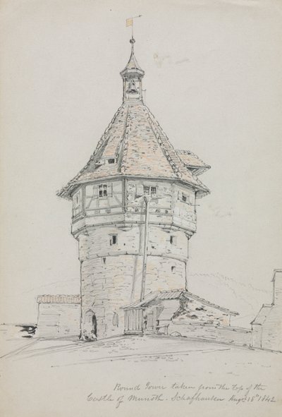 Yuvarlak Kule, Munot Kalesi, Schaffhausen, İsviçre, 1842. by John William Casilear