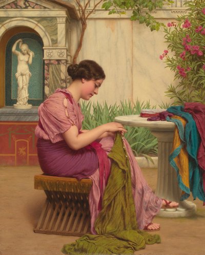 Bir Dikiş Ücretsizdir veya Zamanda Bir Dikiş, 1917 by John William Godward