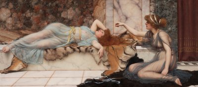yaramazlık ve dinlenme by John William Godward