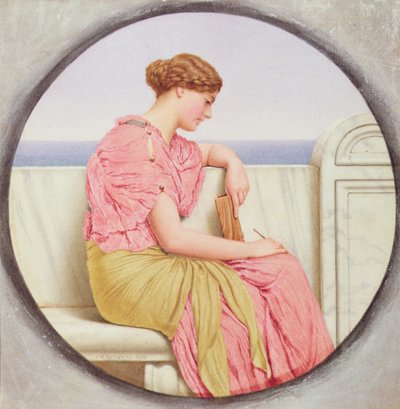 Yansımalar, 1918 (kağıt üzerinde wc) by John William Godward