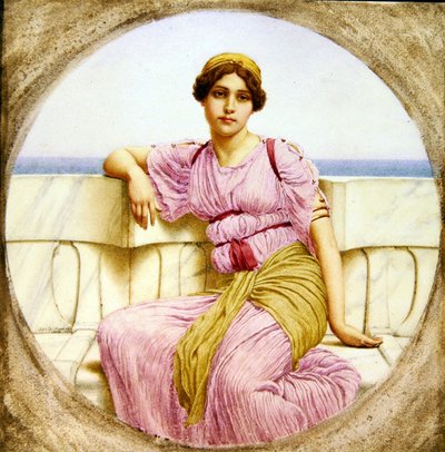 Yansımalar, 1918 (kağıt üzerinde wc) by John William Godward
