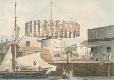Dairesel Değirmen, King Street, New York, 1830. by John William Hill
