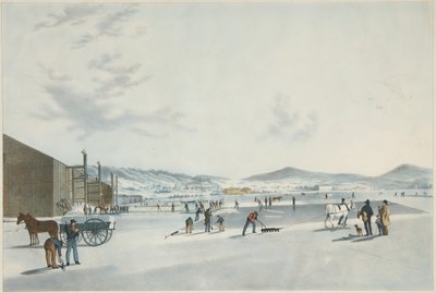 Rockland Gölü - Buz Kesme. Kuzey Doğudan Görünüm, pub. 1849 by John William Hill