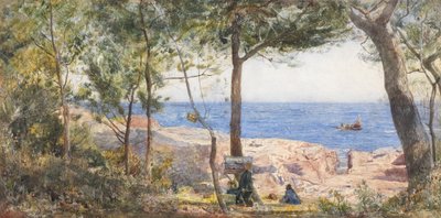 Deniz Kenarında Bir Sanatçı Tablosu, 1887 (kağıt üzerinde tuvalet ve gövde rengi) by John William Inchbold