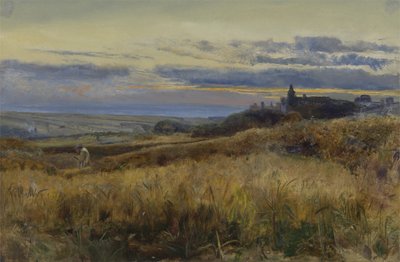 Gün batımında mısır tarlası by John William Inchbold
