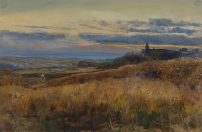 gün batımında mısır tarlası by John William Inchbold