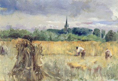 Hasat Alanı, Stratford-upon-Avon (tuval üzerine yağlı boya) by John William Inchbold
