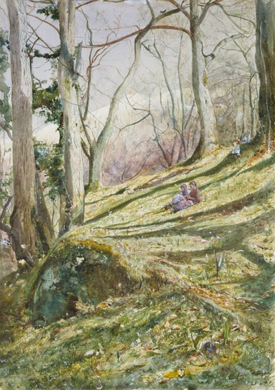Dört Figürlü Ormanlık Yamaç, 19. yüzyıl ortası by John William Inchbold
