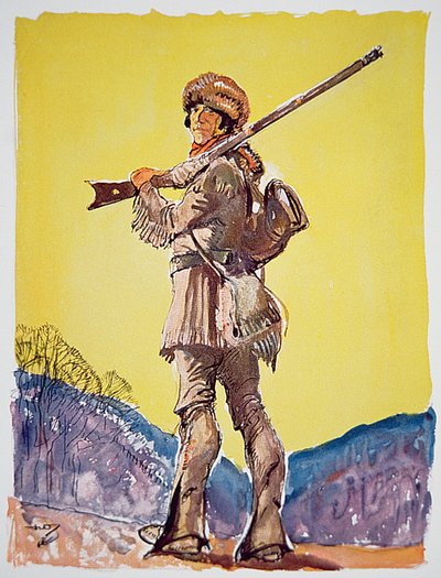 Davy Crockett (renkli taş) by John William Jr. Thomason