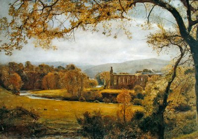 Bolton Manastırı, Wharfedale (tuval üzerine yağlı boya) by John William North