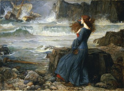 Miranda - Fırtına, 1916 by John William Waterhouse