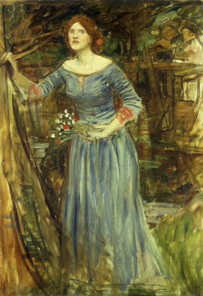 Ophelia için çalışma by John William Waterhouse