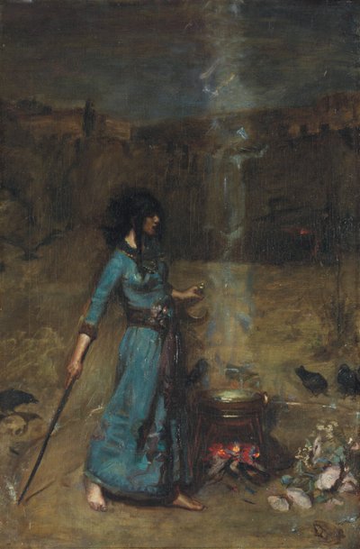 The Magic Circle için Çalışma, 1886 by John William Waterhouse