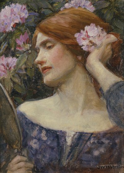 Vanity, c.1910 (tuval üzerine yağlı boya) by John William Waterhouse