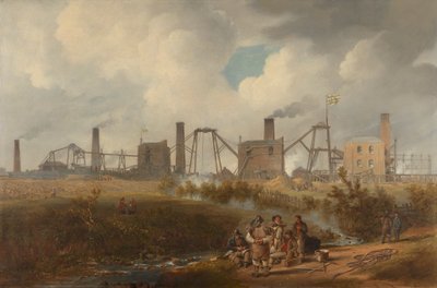 Seaham, County Durham yakınlarındaki Murton Colliery'den bir görünüm by John Wilson Carmichael