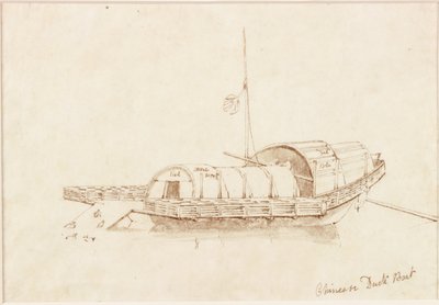 Çin Ördek Teknesi (kağıt üzerinde mürekkep (spiral) (kağıt üzerinde)) by John Wilson Carmichael