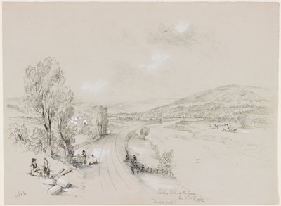 Ridley Hall, Bardon Mill, 1837 (kağıt üzerinde M.Ö. ve kurşun kalem) by John Wilson Carmichael