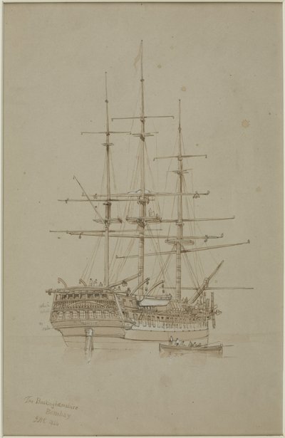 Buckinghamshire, Bombay (kağıt (gri) üzerine kurşun kalem ve suluboya (tek renkli) by John Wilson Carmichael