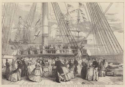 The Naval Review, Gemide Dans HMS Caesar, 91, Kaptan Robb by John Wilson Carmichael