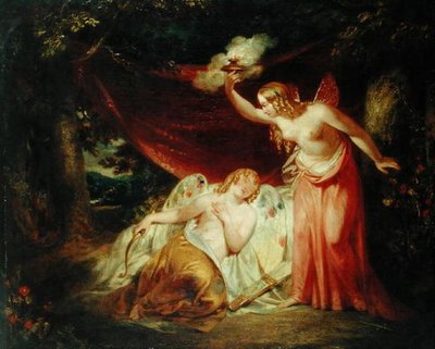 Aşk tanrısına aşık olan Psyche (tuval üzerine yağlı boya) by John Wood