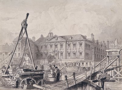 kuzey doğudan Balıkçılar Salonu, Londra, c1835 by John Woods