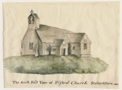 Weeford Kilisesi: sulu boya, 1782 by John Wright