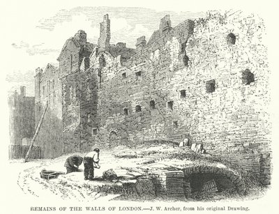 Londra Duvarlarının Kalıntıları (gravür) by John Wykeham Archer