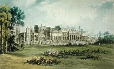 Eaton Hall, West of Garden Front, Ackermanns Repository of Arts