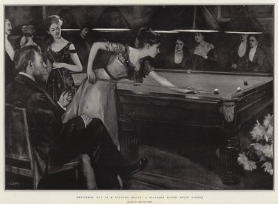 Bir Kır Evinde Noel Günü, Akşam Yemeğinden Sonra Bilardo Maçı by John da Costa